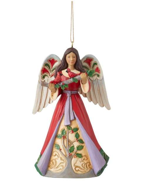 Jim Shore - Angel with Holly hanging ornament