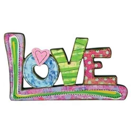 Love - large wooden words table stand