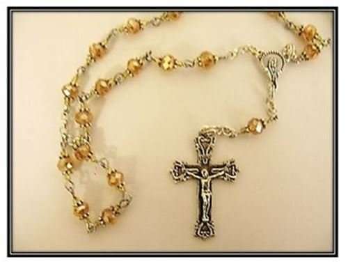The Jesus Rosary - in gold Austrian crystals