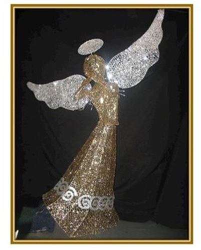 1 meter Standing Gold/Silver Glitter Angel with Twinkling lights