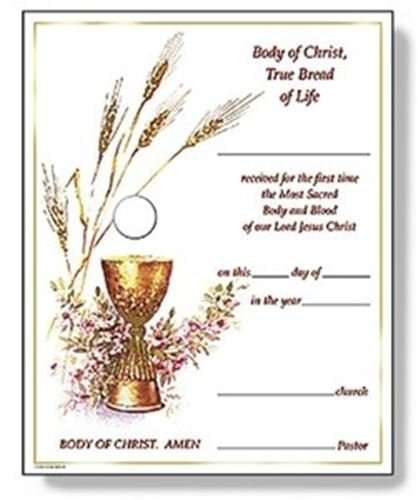 1st Holy Communion Certificate