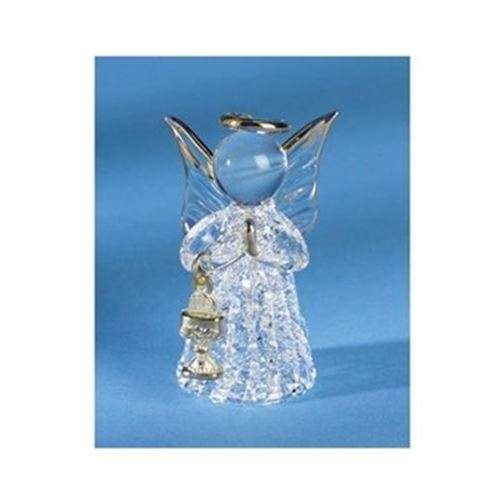 1st Holy Communion Spun Glass  Gilded Angel with Gold plated Chalice Charm