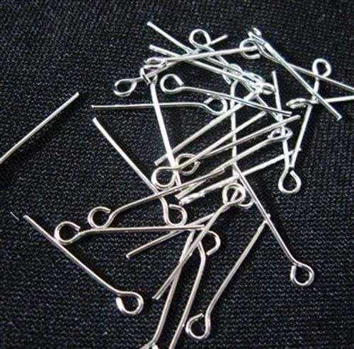 2cm Silver plated Eyepins