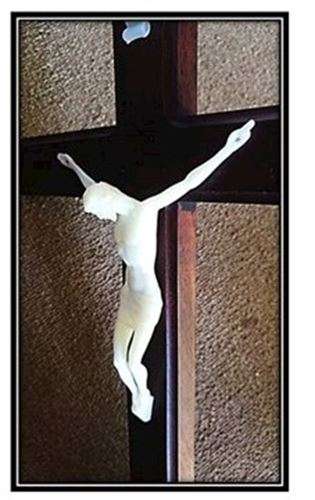 40cm Walnut Glow in the Dark Wall Crucifix