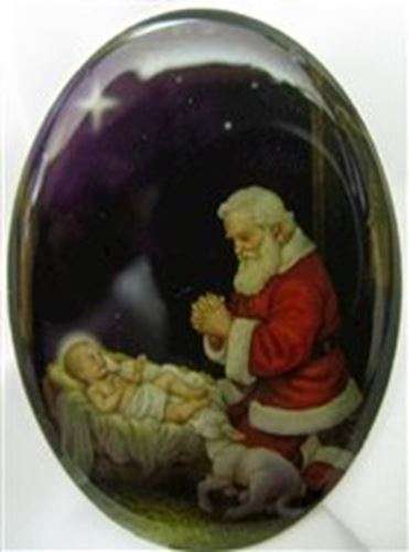 Adoring Santa Button Pin