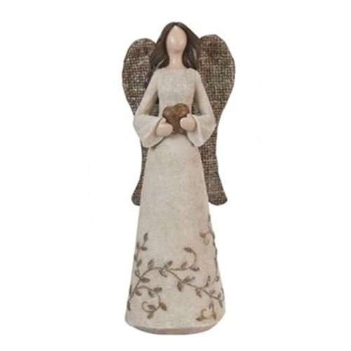 Angel - Large Table Standing Glitter Angel holding Heart