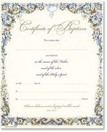 Baptism Certificate