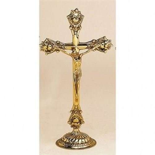 Baroque Round Base Italian Standing Crucifix - 37cm