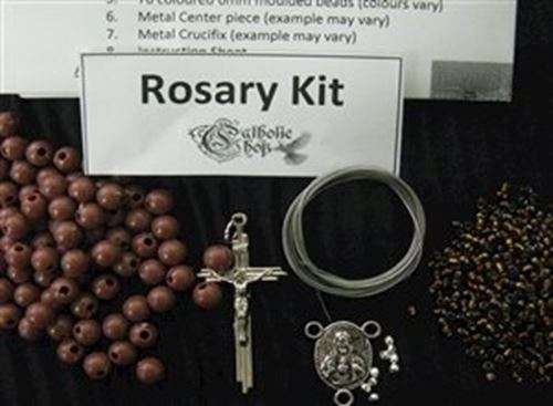 Catechism Threaded Rosary Kit - Brown