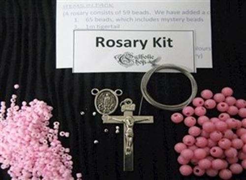 Catechism Threaded Rosary Kit - Pink