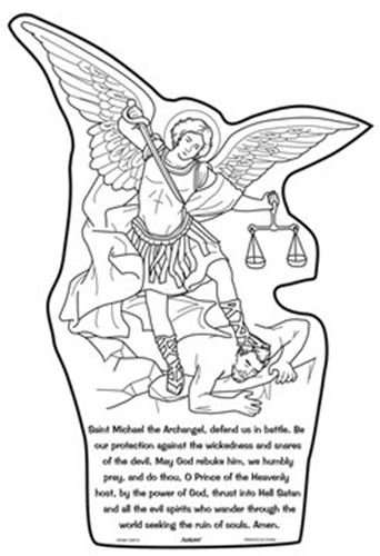 Colour your own St Michael the Archangel Prayer