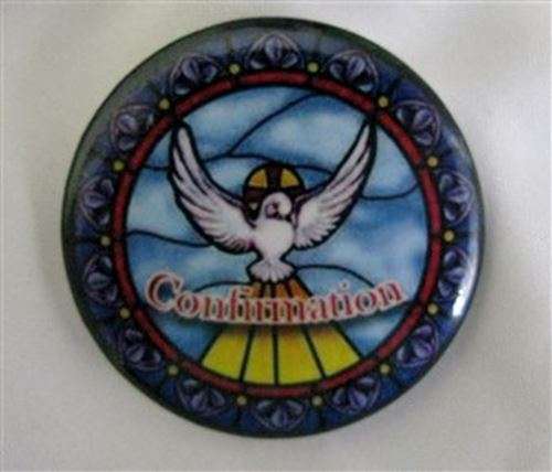 Confirmation Colour Dove Button Pin