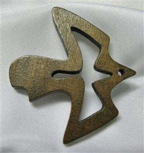 Cut out Dove wood pendant