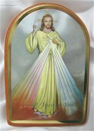 Divine Mercy gold stamped wall plaque