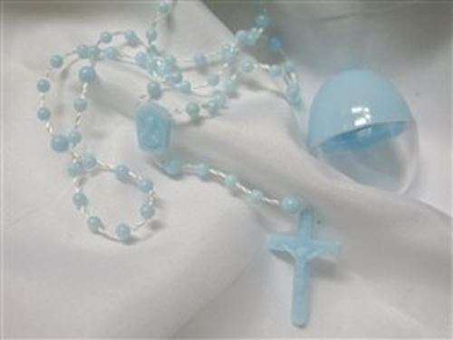 Egg rosary - cord / blue