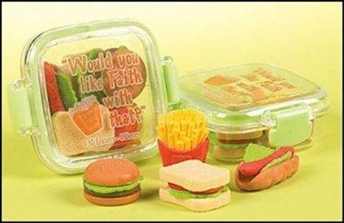 Fast food 3D Erasers in container