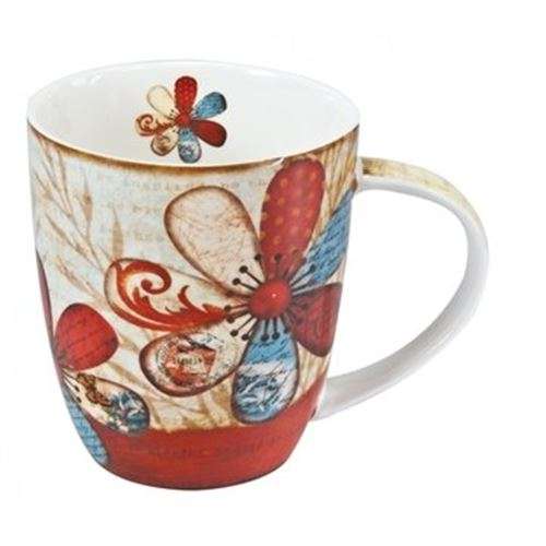 Floral Ceramic Mug - Joy Springs from a Grateful Heart