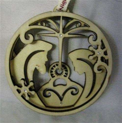Flourish - Layered Holy Family Hanging wooden Ornament with diamante'  - Oh Holy Night