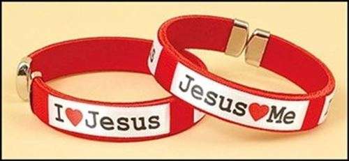 I Love Jesus / Jesus Love me - Red Cuff Bracelet