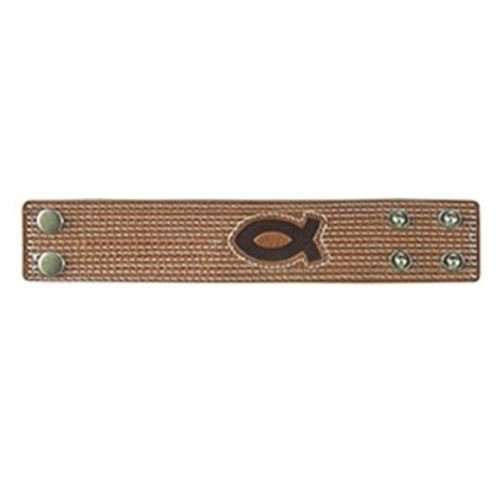 Leather wrist strap - Ichthus