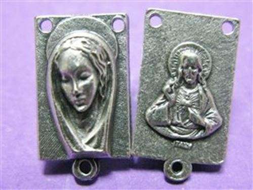 Madonna & Sacred Heart rectangular relief center piece