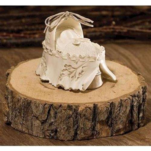 Natures Poetry - Porcelain Baby In Bassinet - Memory Keeper Figurine