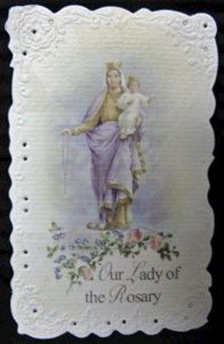 Our Lady of the Rosary Holy card