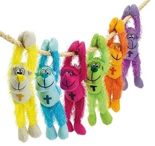 Plush Hanging Gorilla with Cross