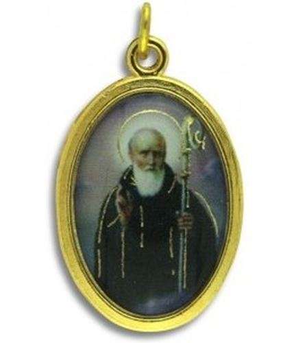 St Benedict Gold Plated Colour Medal