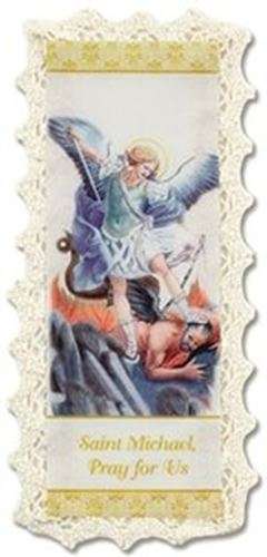 St Michael Devotional Holy Card Lace Bookmark
