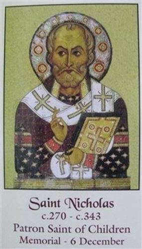 St Nicholas - Patron of Children Holy Card