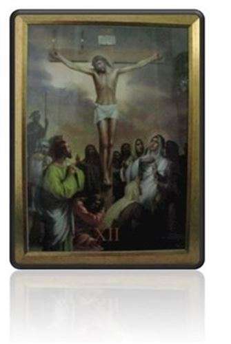 Stations of the Cross - A3 Gold Framed Set of 14 Stations