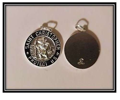 Sterling Silver 23mm St Christopher Medal