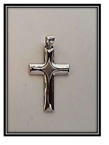 Sterling Silver Matt / Shiny Star 3.5cm Cross