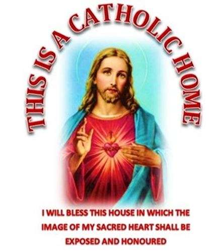 This is a Catholic Home vinyl sticker