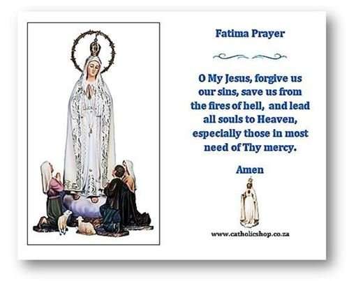 Fatima Holy Card