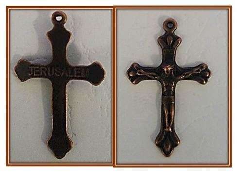 4cm Bronze Jerusalem Crucifix