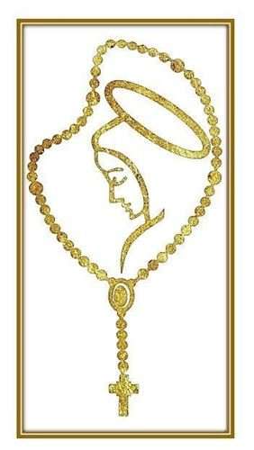 Golden Rosary Auto Window Decal