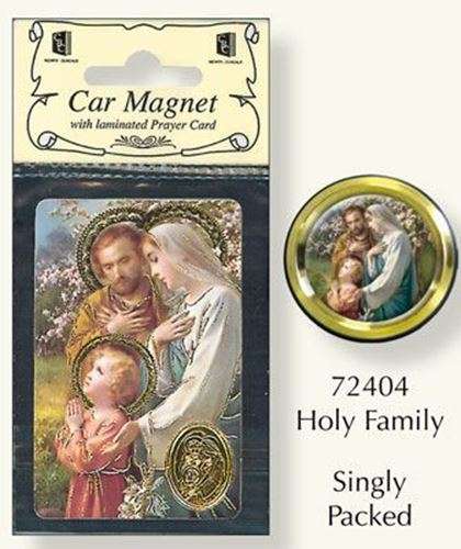 Holy Family Car Magnet & Holy Card car plaque