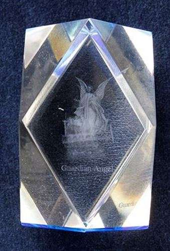 Lazer Engraved  Crystal - Guardian Angel