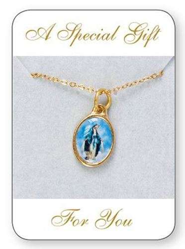 Our Lady Of Grace Gold Plated Medal and Chain