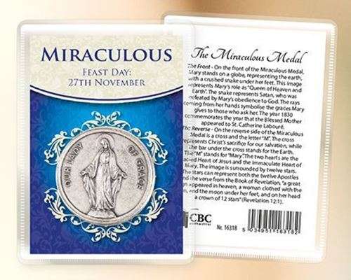 Miraculous Medal Pocket/Handbag Token with Holy Card