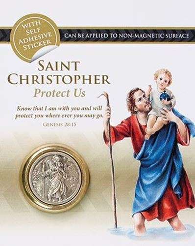 St Christopher Two Tone Magnetic Car Plaque