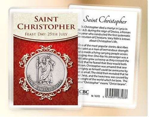 St Christopher Pocket/Handbag Token with Holy Card