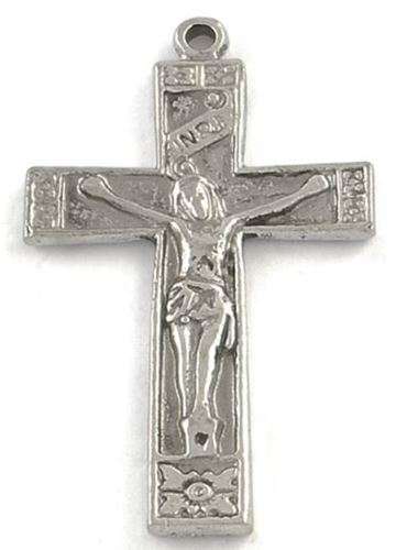 Square bordered 4cm Silver Crucifix