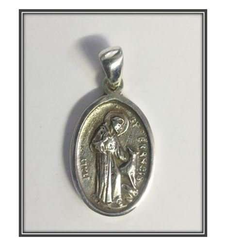 Sterling Silver - St Francis and the Wolf Pendant