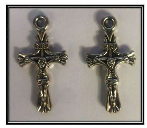2.5cm silver double sided crucifix
