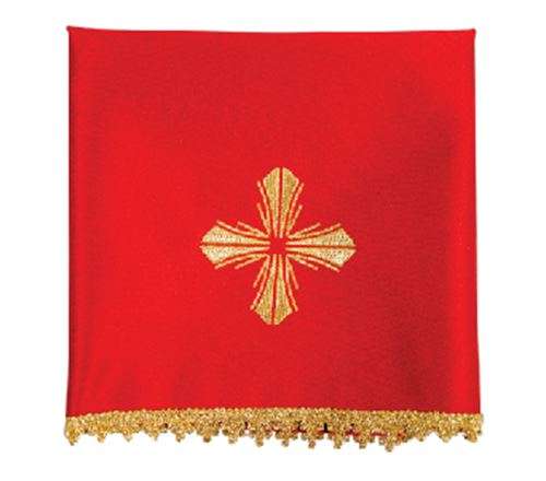 Chalice Veil Set of 4, includes all  the Liturgical colours - Ornate gold cross