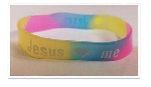 Jesus Loves Me - Mulicoloured Silcone bracelet