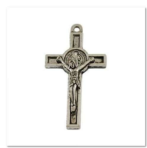 4cm Traditional St Benedict Crucifix in Silver